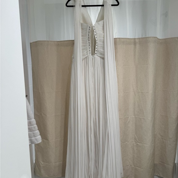 White Halter Backless Dress - Picture 4 of 5